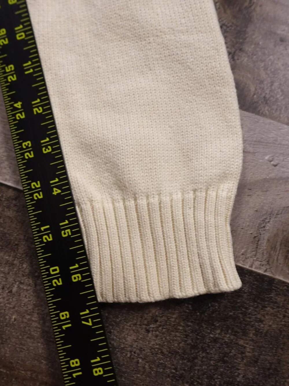 Polo Ralph Lauren Quarter Zip Sweater Men’s Medium Cream Cotton Classic - Picture 7 of 11